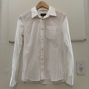 A.P.C. white button down long sleeve top